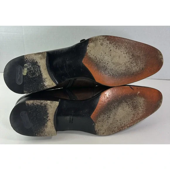 Santoni Monk Strap Boots Brown Leather Designer Dress Loafers Men's Size D 12 - Picture 15 of 16